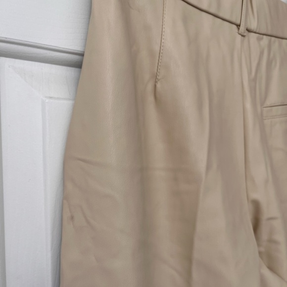 NWOT ZARA Ecru Wide Leg High Waist Vegan Leather Trouser Pant M - Picture 15 of 16
